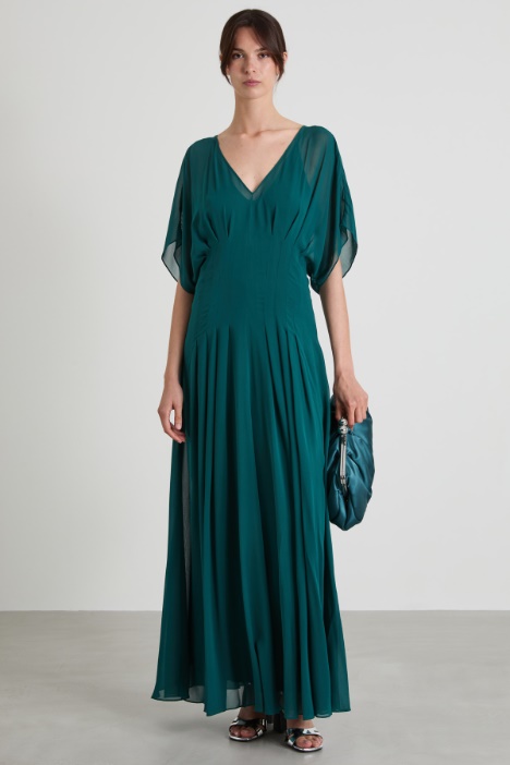 Long silk georgette dress Intrend