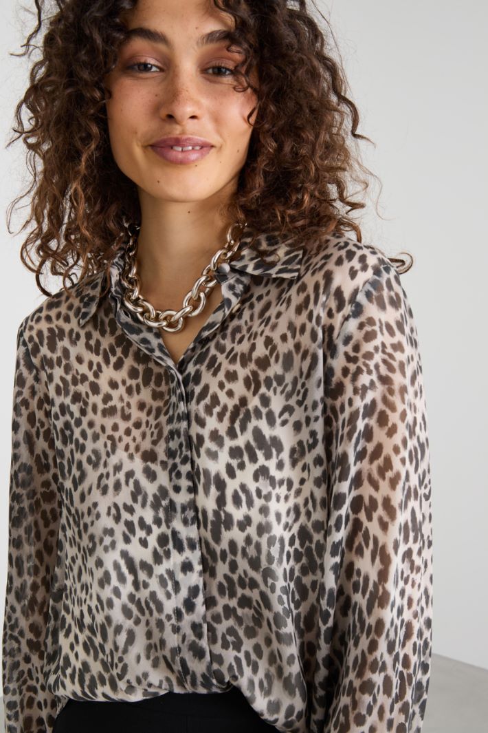 Animal print silk shirt Intrend - 4