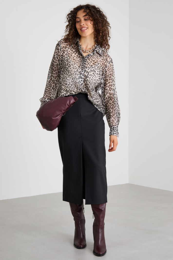 Animal print silk shirt Intrend - 3