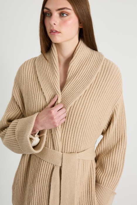 Giacca in maglia a coste