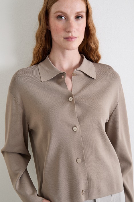 Cárdigan de hilo crepé