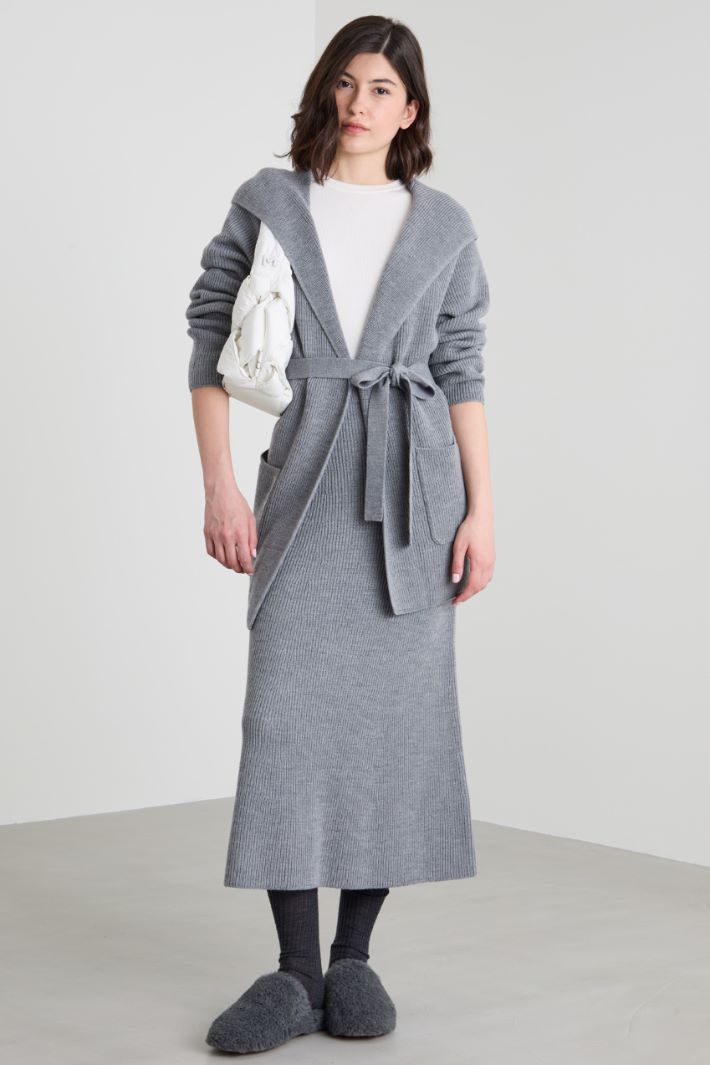 Hooded coat with belt Intrend - 3