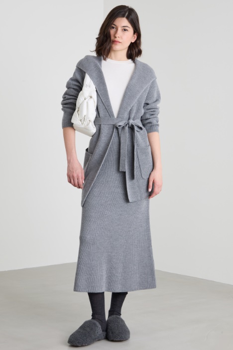 Hooded coat with belt Intrend