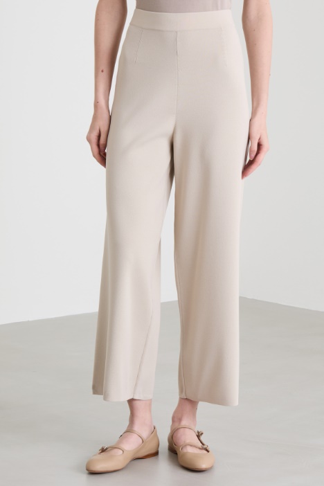 Pantaloni in maglia crépe