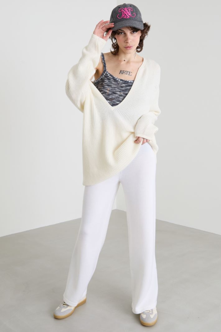 Pantaloni dritti in lana