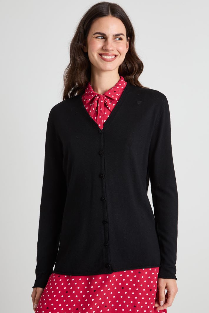 Cardigan slim in pura lana