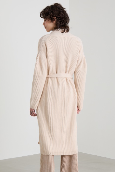 Cardigan lungo con cintura