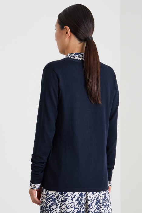 Cardigan in filato di seta e cotone