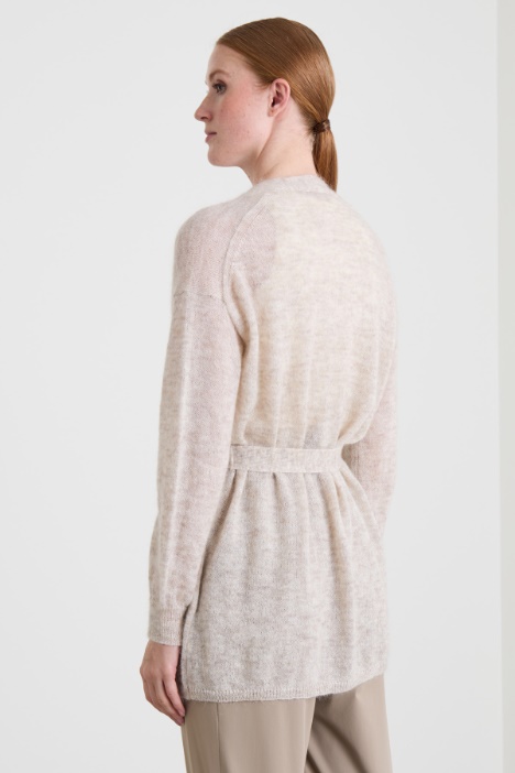 Cardigan in filato misto mohair