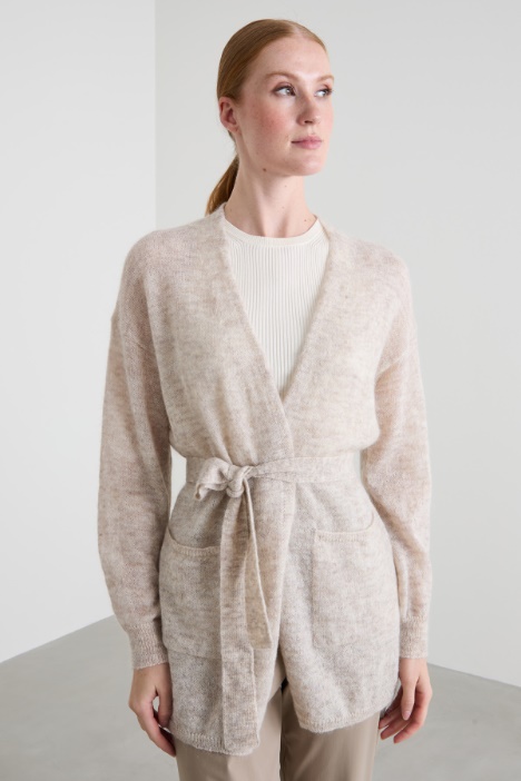 Cardigan in filato misto mohair