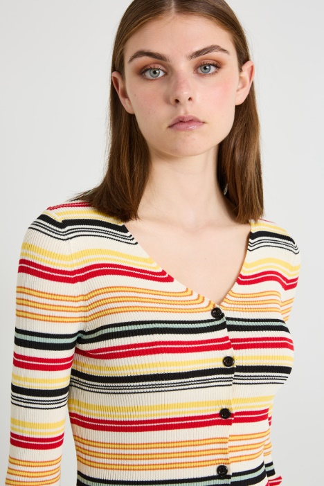 Cardigan slim a costine