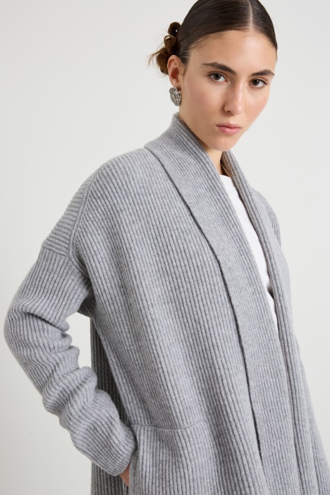 Cardigan con collo sciallato