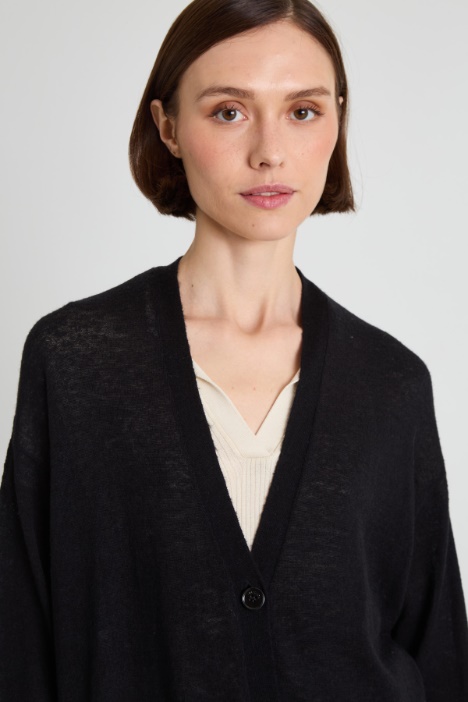 Cardigan in lana e alpaca