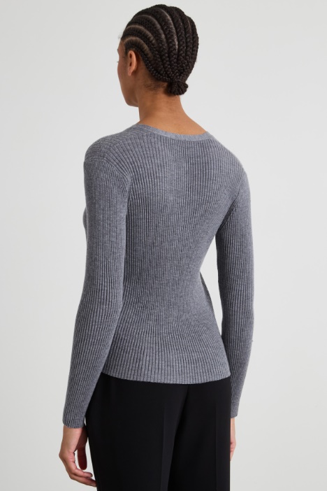 Cardigan in lana con strass