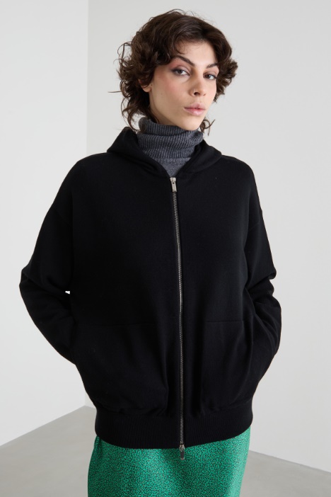 Cardigan modello felpa in viscosa