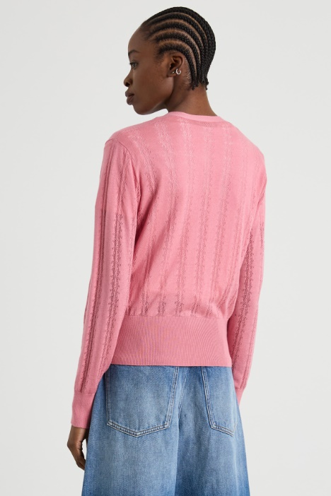 cardigan in seta e lana