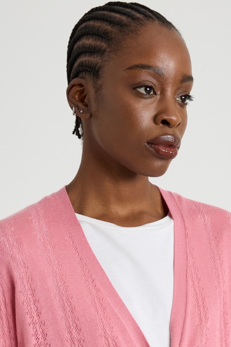 cardigan in seta e lana