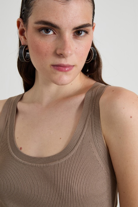 Canotta in maglia crépe