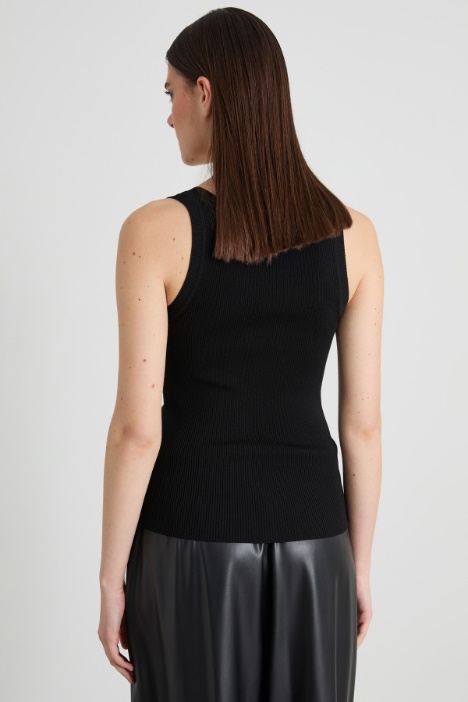 Canotta in maglia crépe