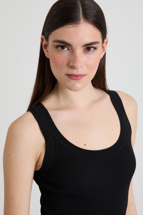 Canotta in maglia crépe