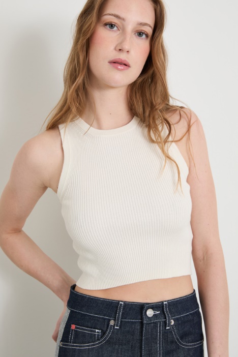 Top in maglia a costine