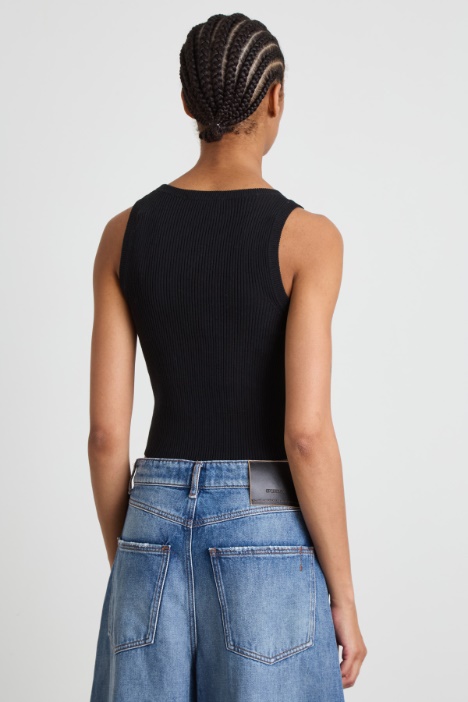 Top in maglia a costine