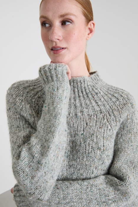 Suéter de alpaca jaspeada