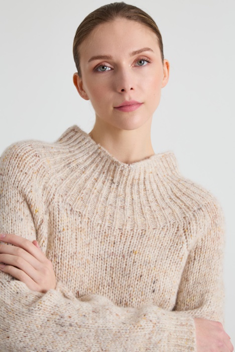 Suéter de alpaca jaspeada