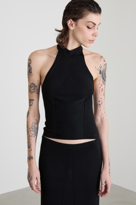 Top in maglia lucida
