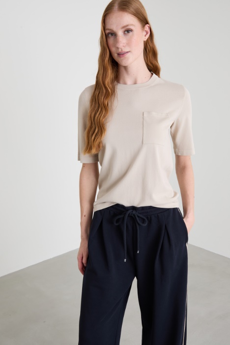 Suéter de viscosa con bolsillo