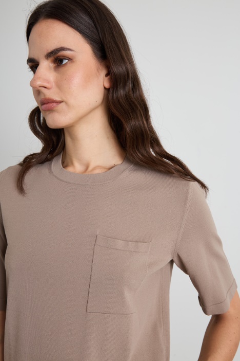 Suéter de viscosa con bolsillo