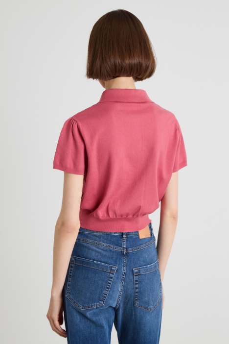 Maglia cropped stile polo
