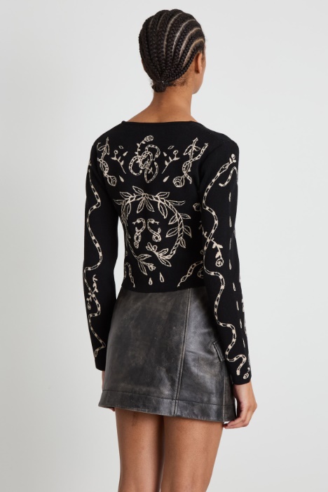 Maglia cropped con lacci