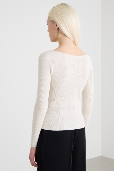 Maglia in viscosa a coste