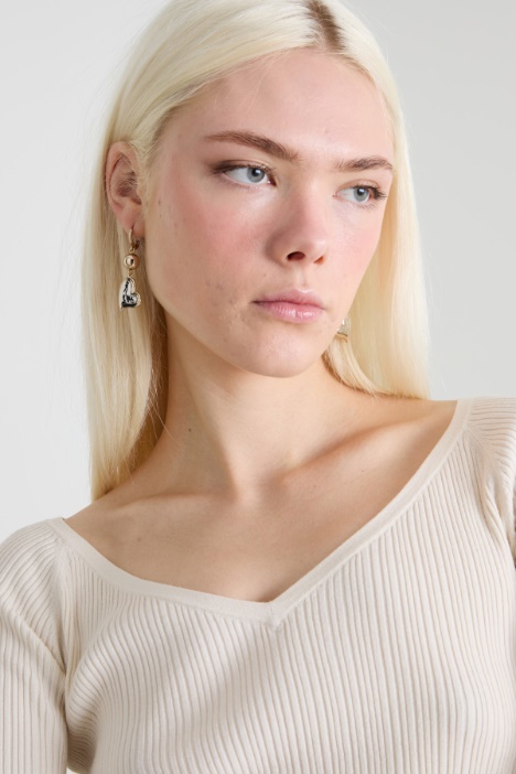 Maglia in viscosa a coste