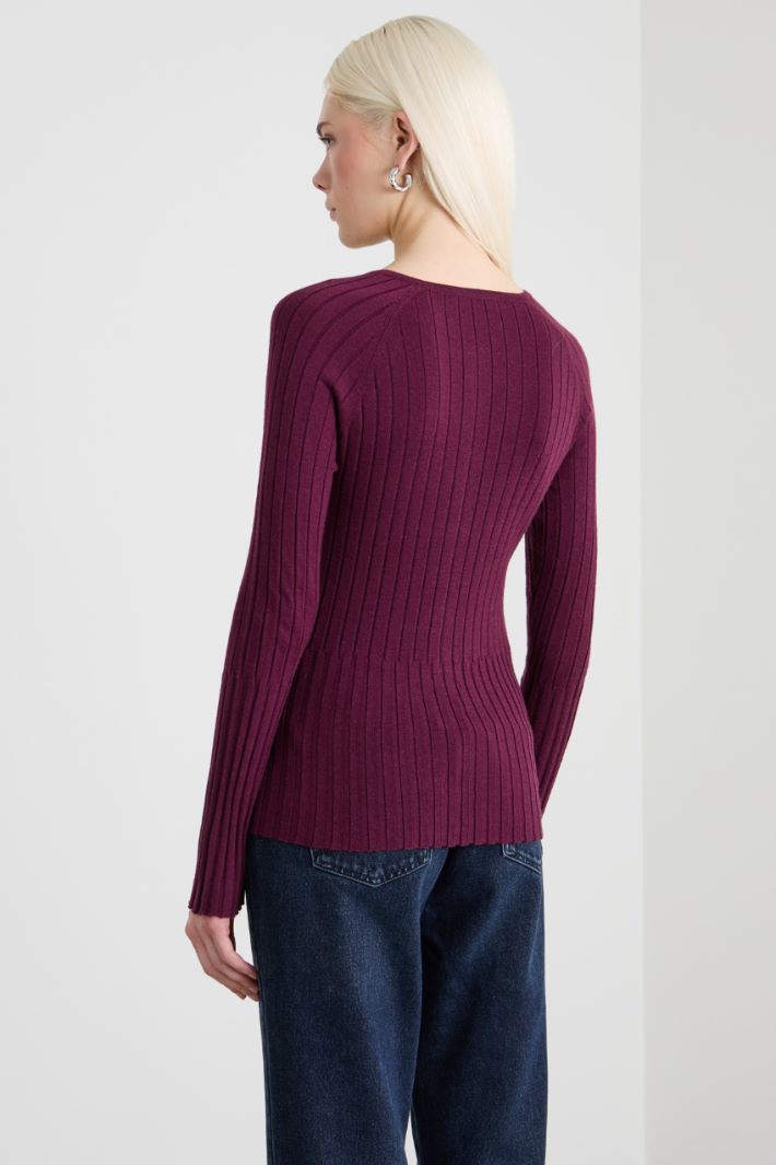 Flat rib-knit sweater Intrend - 2