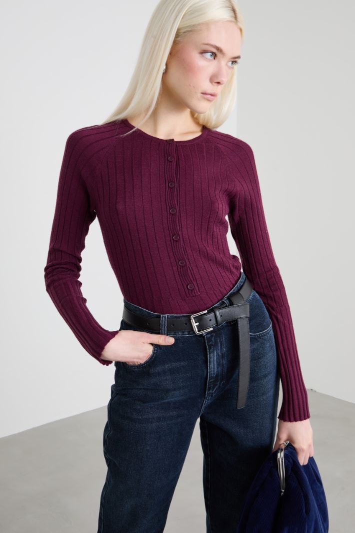 Flat rib-knit sweater Intrend
