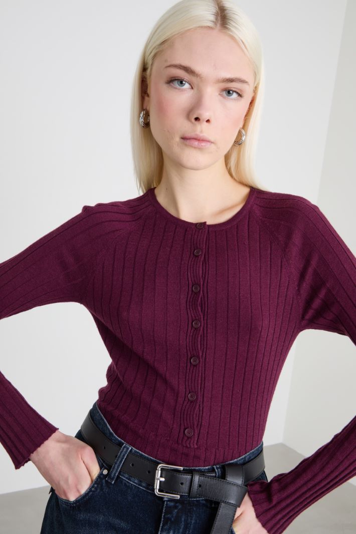 Flat rib-knit sweater Intrend - 4