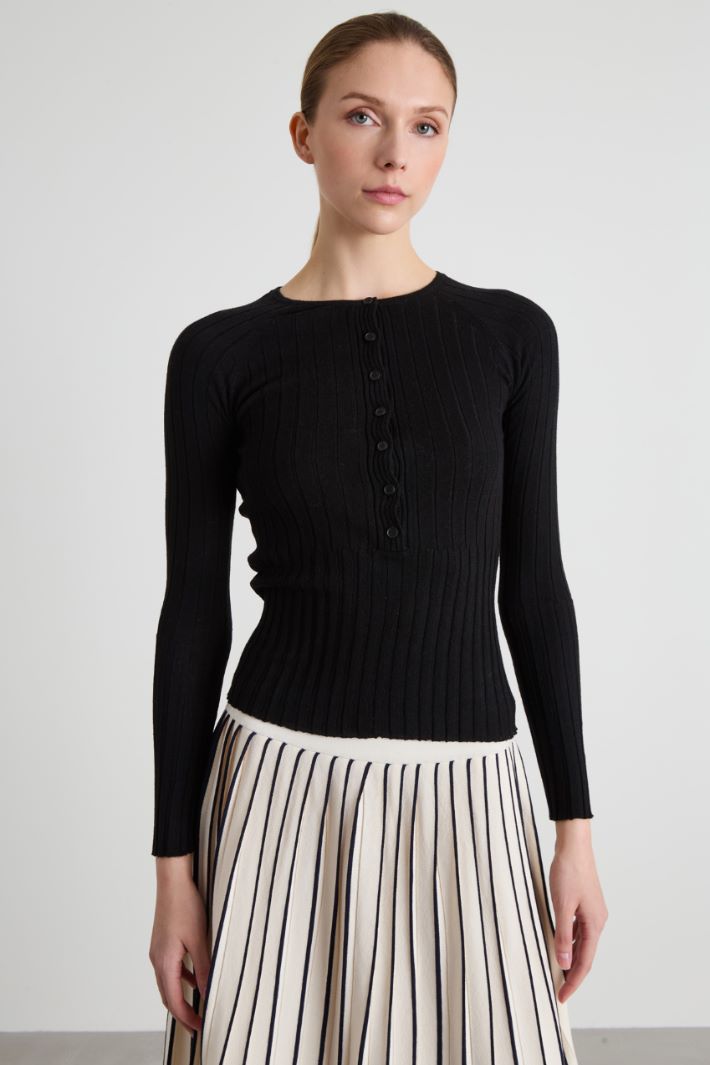 Flat rib-knit sweater Intrend - 3