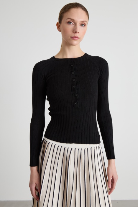 Flat rib-knit sweater Intrend
