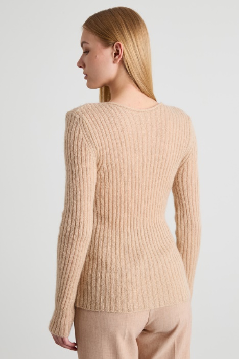 Maglia slim in mohair