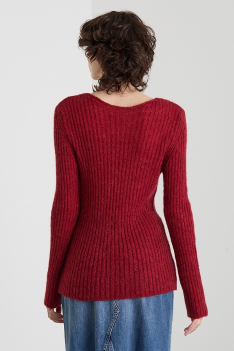 Maglia slim in mohair