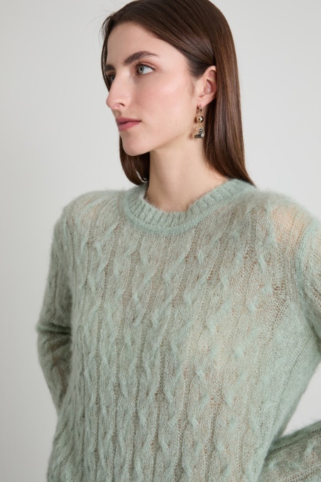 Jersey de punto trenzado de mohair