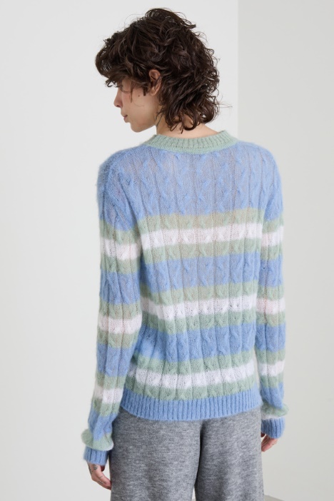 Maglia a trecce in mohair