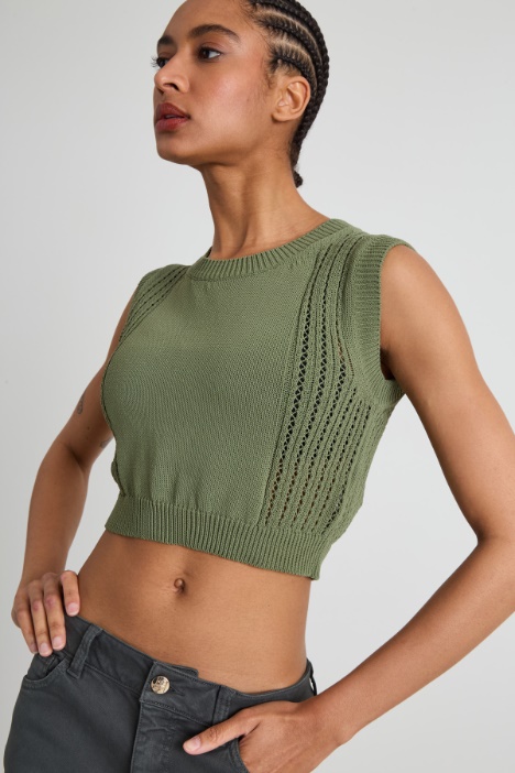 Top in maglia traforata