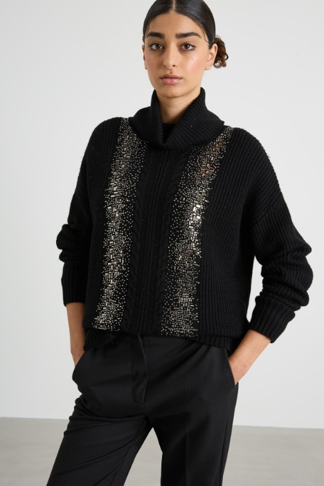 Maglia in lana con strass Intrend