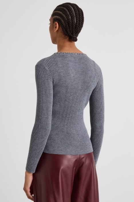 Maglia in lana a coste