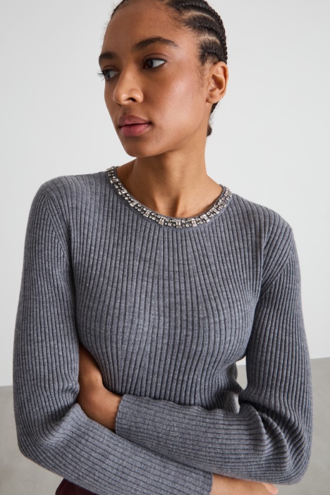 Maglia in lana a coste