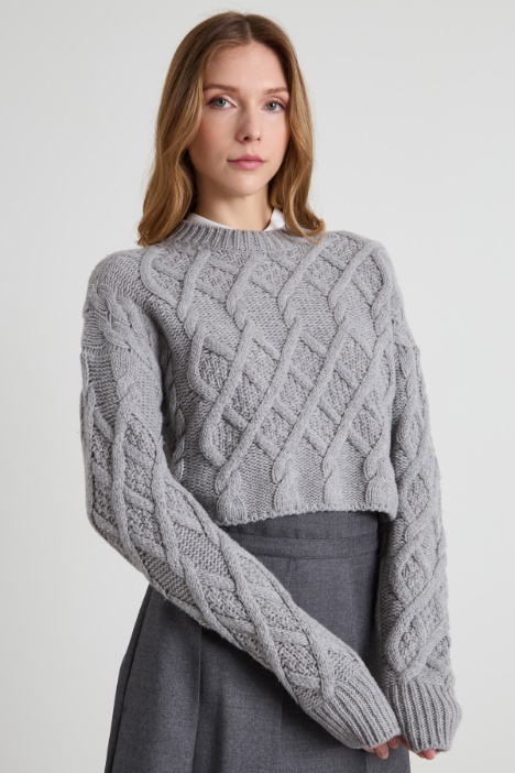 Maglia in pura lana a trecce Intrend