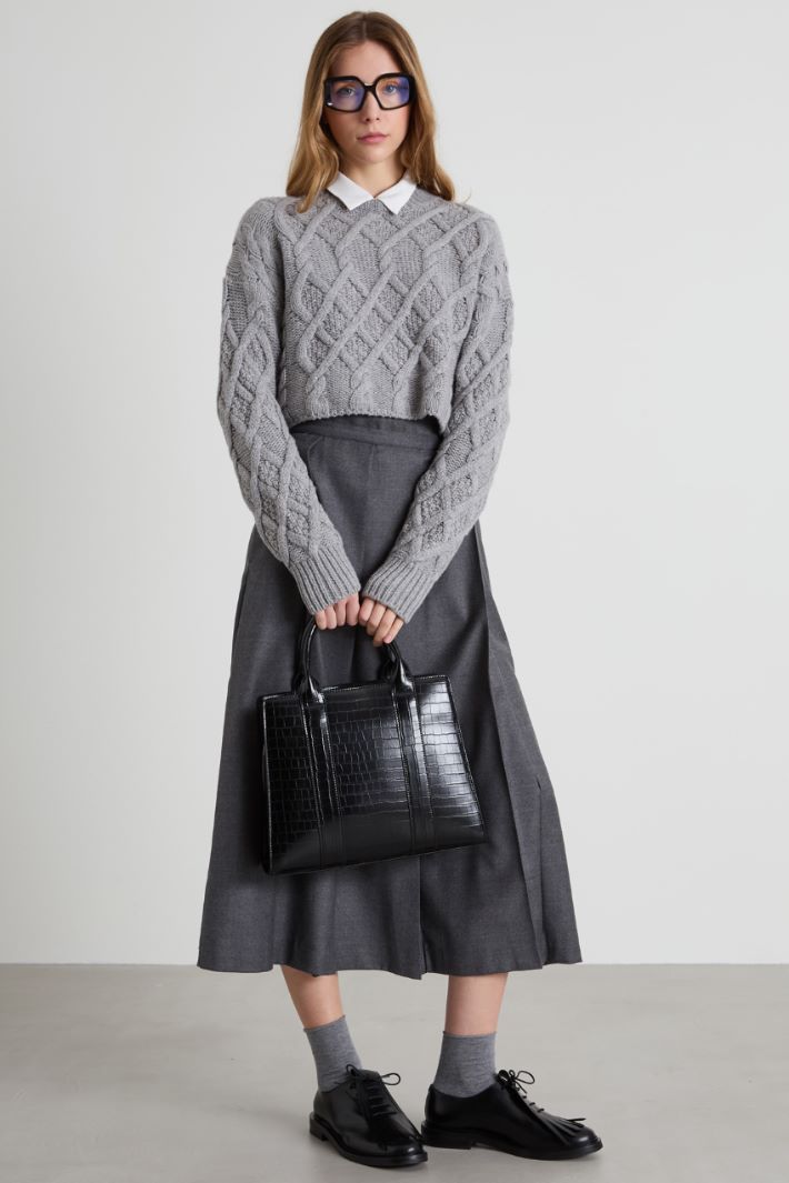 Maglia in pura lana a trecce Intrend - 3